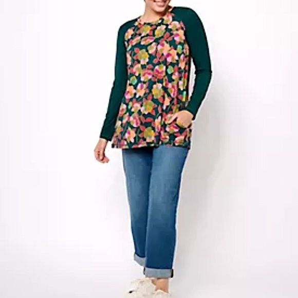 LOGO BY LORI GOLDSTEIN 70s RAYON 230 FLORAL PRINT TOP SZ XS/S NWOT - Picture 3 of 5